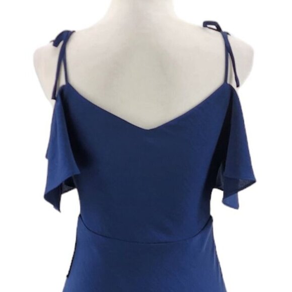 NWT Express Fitted Cut-Out Shoulder V-Neck Flutter Sleeve Cocktail Dress Small - Picture 6 of 11